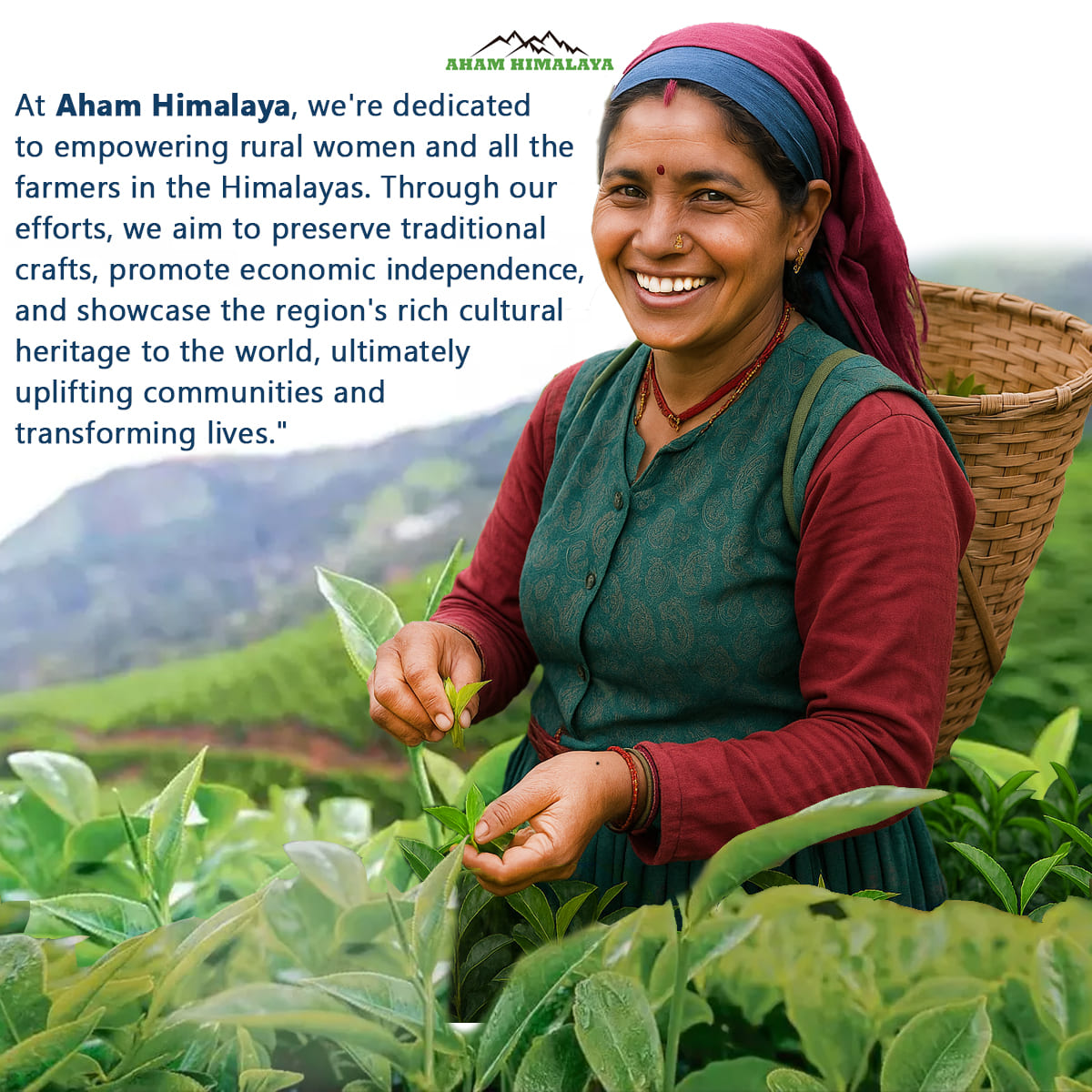 Himalayan Tulsi Green Tea Blend crafted by Pahadi Women, 100% Himalayan Herbs, zero dust tea