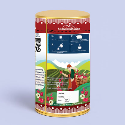 Orange Hibiscus Tea Box Back Packaging, Orange Hibiscus tea, Caffeine Free, Herbal Tea, Hibiscus Tea Loose Leaf