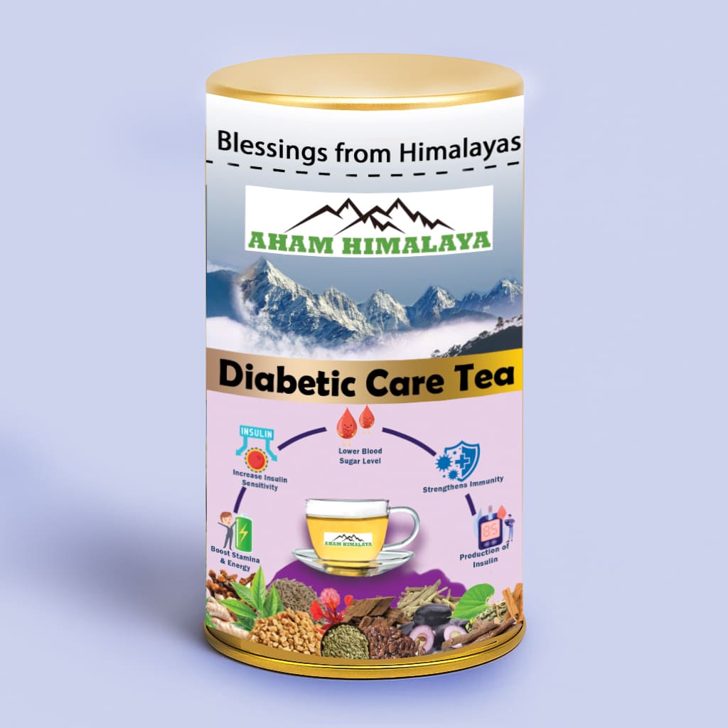 Himalayan Tea| Medicinal Blend| Diabetic Care Tea Front Packaging, Tea for Diabetes, Rich in Antioxidants, Diabetic Care Tea