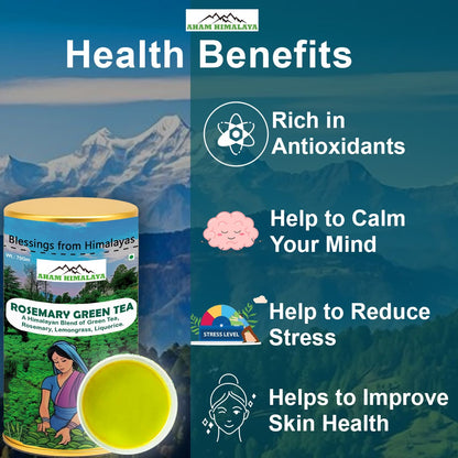Best  Himalayan Rosemary Green Tea for Health Benefits, Himalayan Green tea, Rich in antioxidants, Best for Hair Growth, Stress Relief, For Calming Mind
