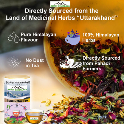 Himalayan Lung Detox Tea from Himalayan Hills, Handcrafted Blend, 100% Himalayan Herbs, Zero Dust Tea